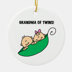 Mormor av twillingargåvor julgransprydnad keramik