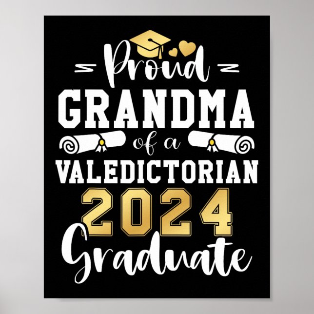 Mormor av Valediktorian Cl 2024 Studenten Poster (Framsidan)
