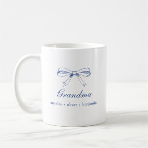 Mormor Barnbarn Namn Blå Slinga Coquette Anpassad Kaffemugg
