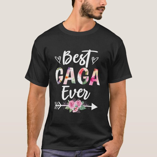 Mormor Bästa Någonsin Mors Dag Blomma T Shirt (Framsida)