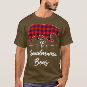 Mormor Bear Red Buffalo Check Play Roligt Grandma T Shirt