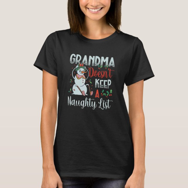 Mormor Behållor inte en stygg julgran T Shirt (Framsida)