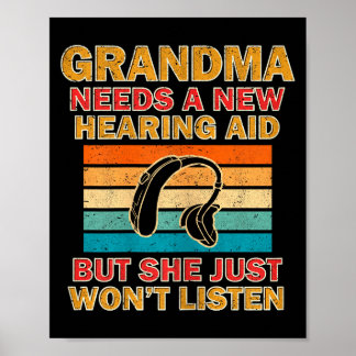 Mormor behöver nytt hörapparat dövmedvetenhet poster