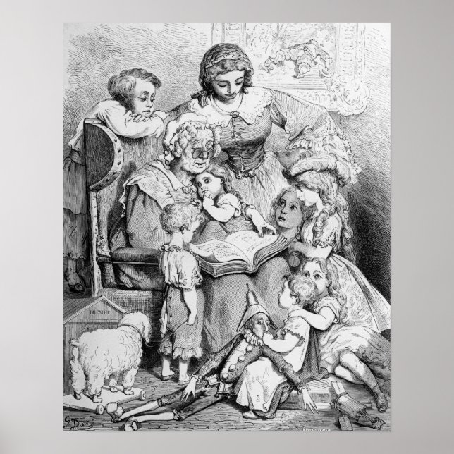 Mormor berättar en historia för henne poster (Framsidan)