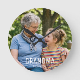 Mormor Bestämde Sig Svart Foto  Rund Klocka