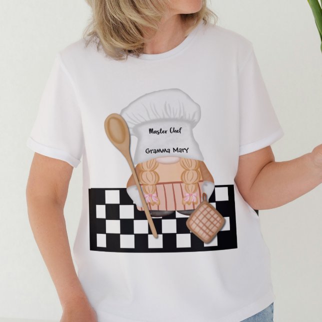 Mormor Birthday Whimsical Gnome Chef Cooking T Shirt (Skapare uppladdad)