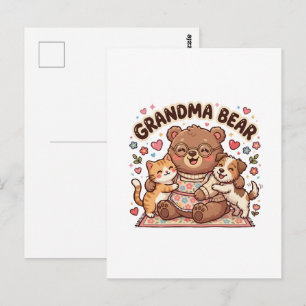 Mormor Björn Söt Kram Vykort