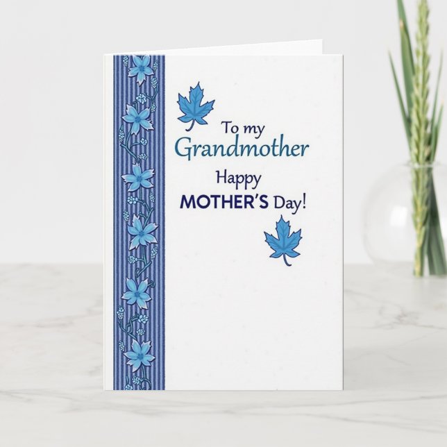 Mormor Blommig Mors Dag-kort Kort (Framsida)