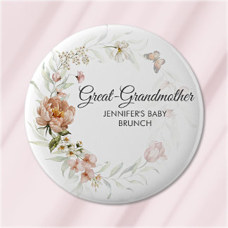 Mormor Blush Rosa Blommor Baby Shower/Brunch Knapp