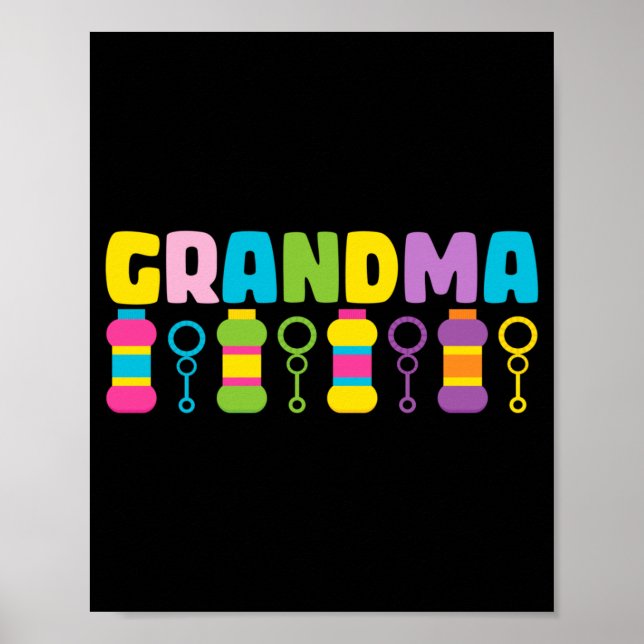 Mormor Bubble Födelsedagsfest Barn Bubble Tematisk Poster (Framsidan)