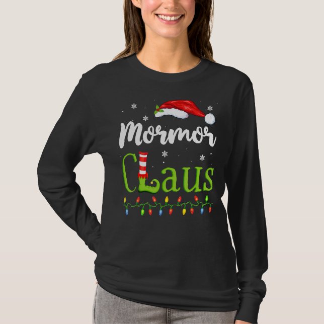 Mormor Claus Funny Grandma Santa Pajamas jul T Shirt (Framsida)