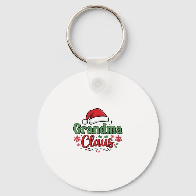 Mormor Claus jul Santa mössa Nyckelring (Framsida)