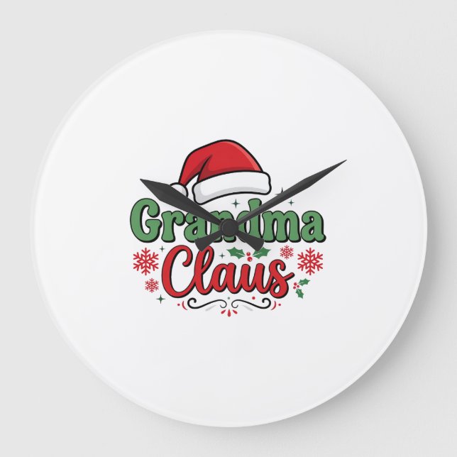Mormor Claus jul Santa mössa Stor Klocka (Framsida)