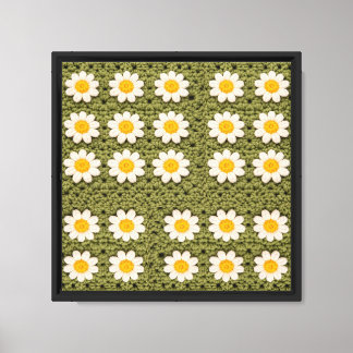 Mormor Daisy Estetisk Virkmönster Blommig Retro Canvastryck