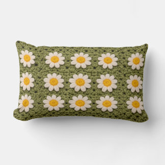Mormor Daisy Estetisk Virkmönster Blommig Retro Lumbarkudde
