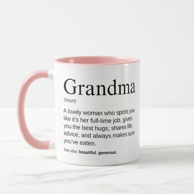 Mormor Definition Söt Och Underbar Mormor Mugg (Vänster)