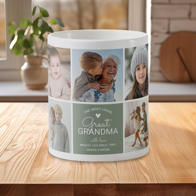 MORMOR 'den mest älskade' Fotokollage Kaffemugg (Skapare uppladdad)