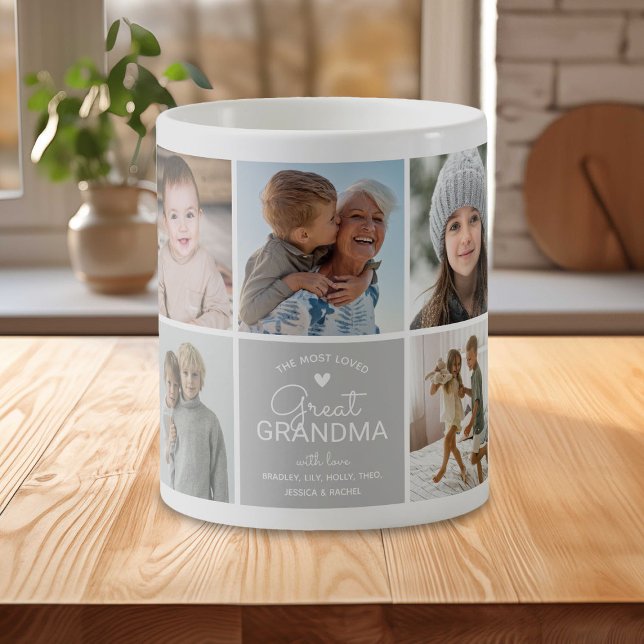 MORMOR 'den mest älskade' Fotokollage Kaffemugg (Skapare uppladdad)