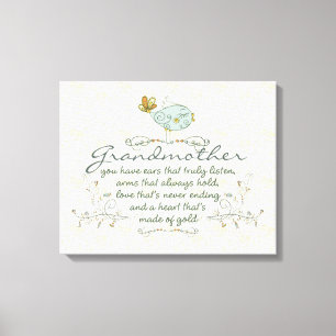 Mormor Dikt med fåglar Canvastryck