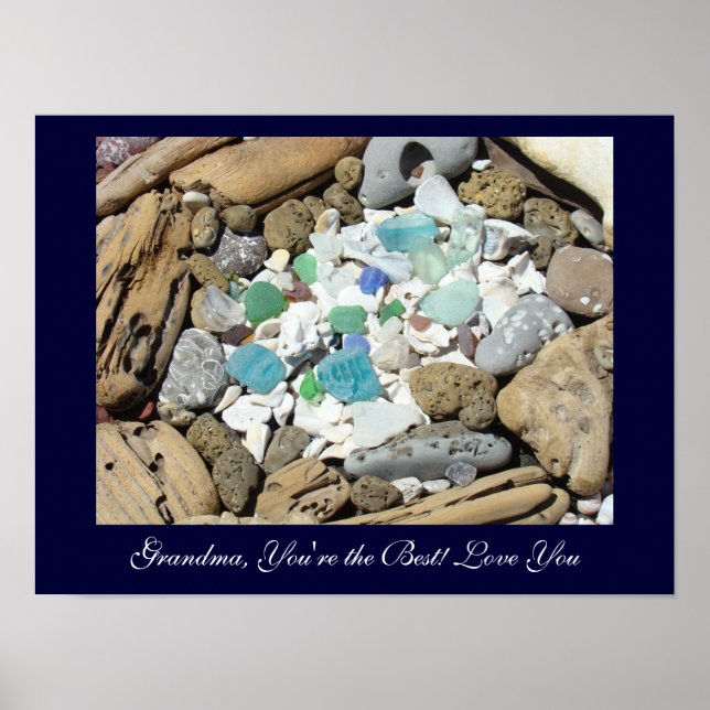 Mormor, du är bäst! Kärlek Du tecknar tryckpresent Poster (Framsidan)
