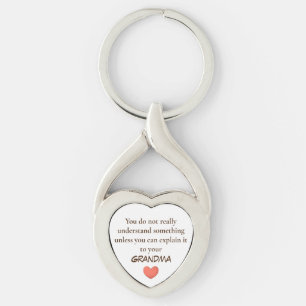Mormor Du måste förklara Hjärtnyckelringar Twisted Heart Silverfärgad Nyckelring