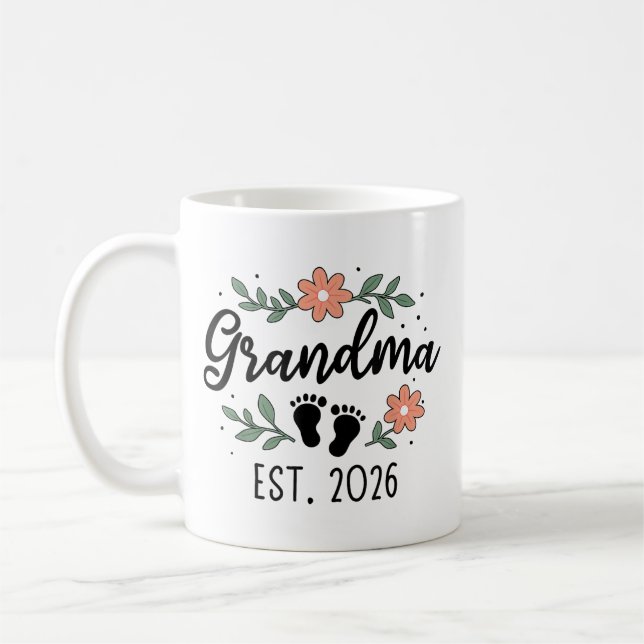 Mormor Est 2026 - Graviditetsbekännande Kaffemugg (Vänster)