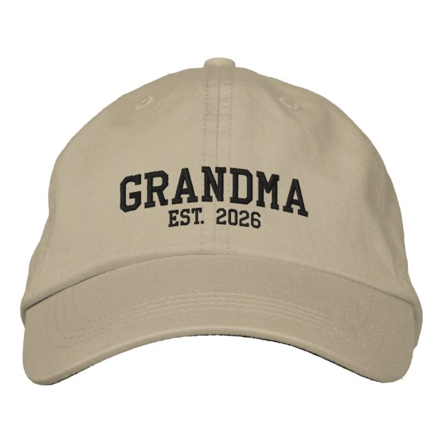 Mormor Est. År Broderad Baseboll Keps (Framsida)