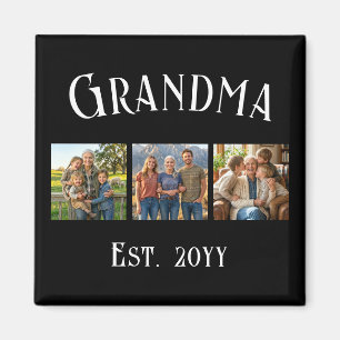 Mormor Est. Etableringsår Anpassat Namn 3 Foto Magnet