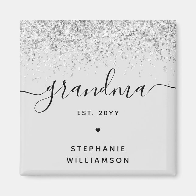 Mormor Est Glitter Konfetti Anpassade Mormor Gåvor Magnet (Framsidan)