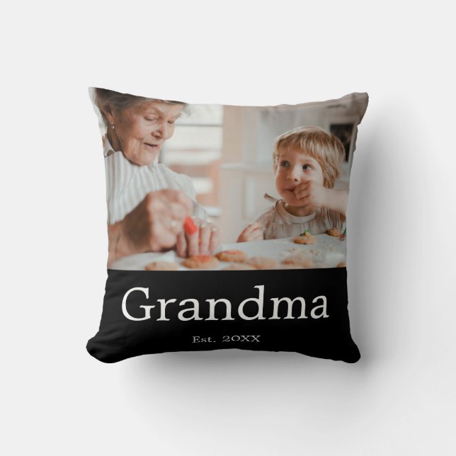 Mormor Establerade Modern Fotogåva Kudde (Framsida)
