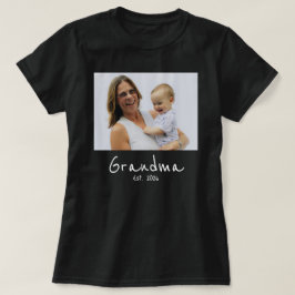 Mormor Established Foto vit skrift T Shirt