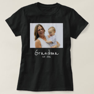 Mormor Established Foto vit skrift T Shirt