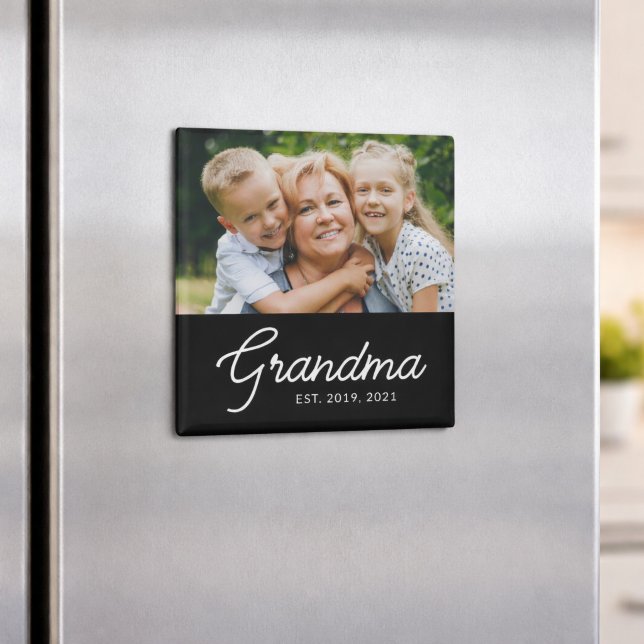 Mormor Established Script Foto Magnet (Skapare uppladdad)