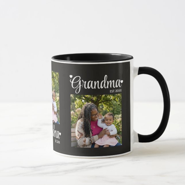 Mormor Established Script Mamma Foto Present Mugg (Höger)
