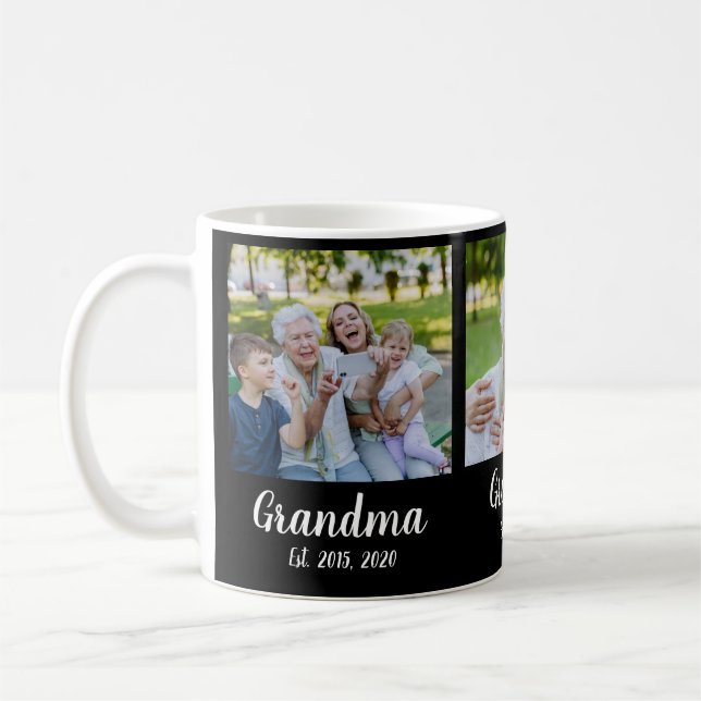 Mormor Established Script Svart 3 Foto Kaffemugg (Vänster)