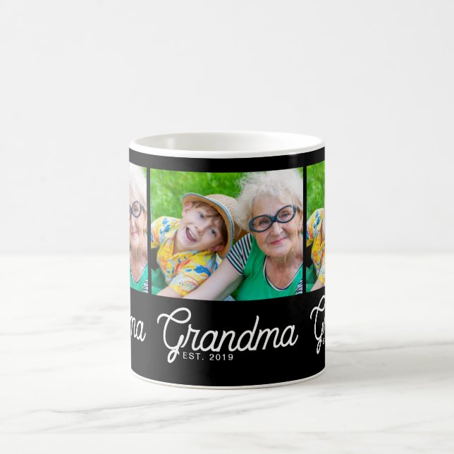 Mormor Established Script Svart 3 Foto Kaffemugg (Center)