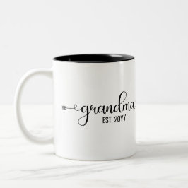 Mormor etablerad, farmors personlig-gåva Två-Tonad mugg