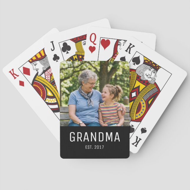 Mormor etablerad foto casinokort (Baksidan)