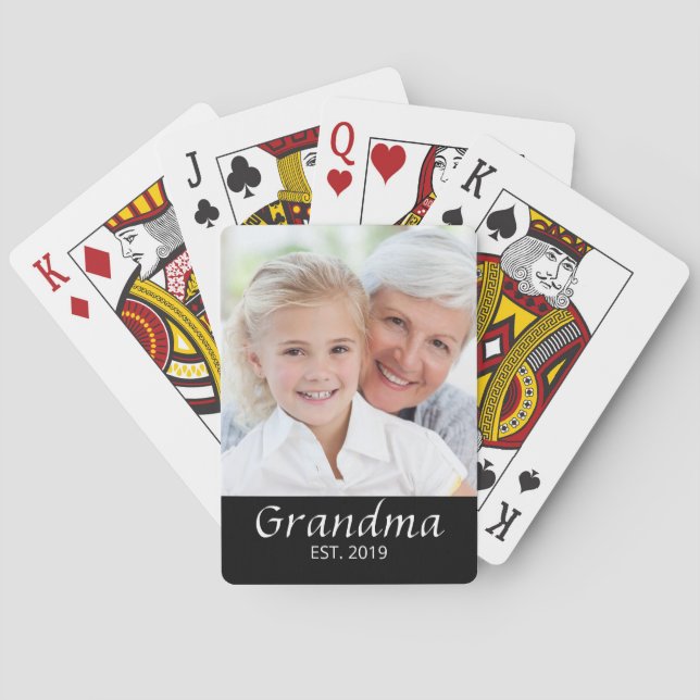 Mormor etablerad foto  casinokort (Baksidan)