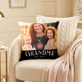 Mormor Etablerade Anpassat Namn År Foto Svart Kudde