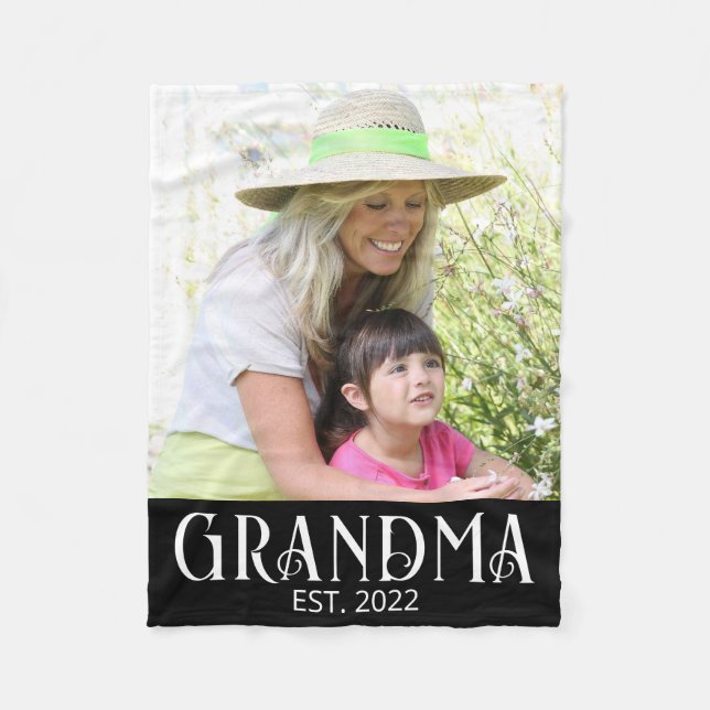 Mormor etablerade foto  fleecefilt (Framsidan)