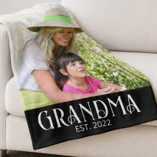 Mormor etablerade foto fleecefilt