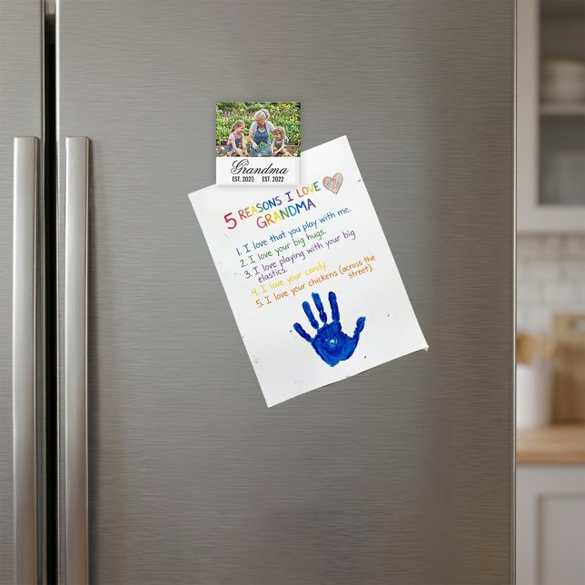 Mormor Etablerade Foto Minne Magnet (Grandma Established Photo Keepsake Magnet)