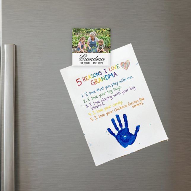 Mormor Etablerade Foto Minne Magnet (Grandma Established Photo Keepsake Magnet)