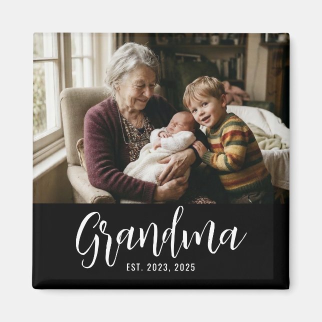 Mormor etablerade foto Mormors dag Magnet (Framsidan)