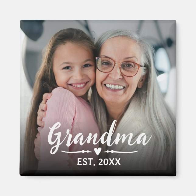 Mormor etablerade foto mormors dag magnet (Framsidan)