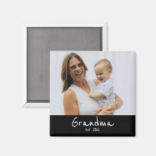 Mormor etablerade foto present magnet