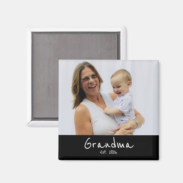 Mormor etablerade foto present magnet (Front/Back)