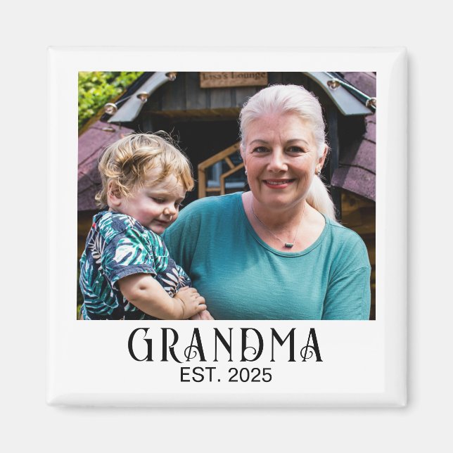 Mormor Etablerade Foto Present Magnet (Framsidan)