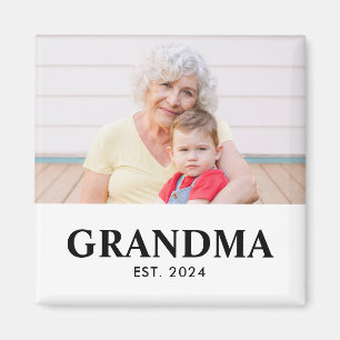 Mormor etablerade foto present magnet